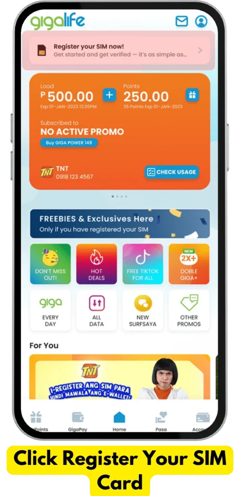 TNT SIM REGISTRATION APP-SMARTAPP-GIGALIFEAPP