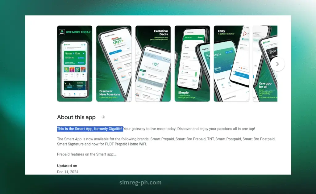 TNT SIM REGISTRATION APP GIGALIFE APP SMAT APP