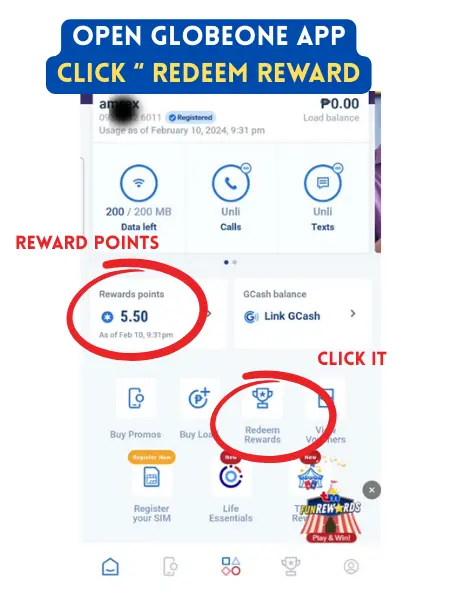 Globe redeem rewarda point